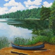 3795 – Blue Canoe, Helve Lake (Limberlost Forest Reserve)
